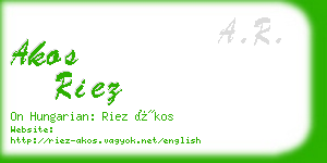 akos riez business card